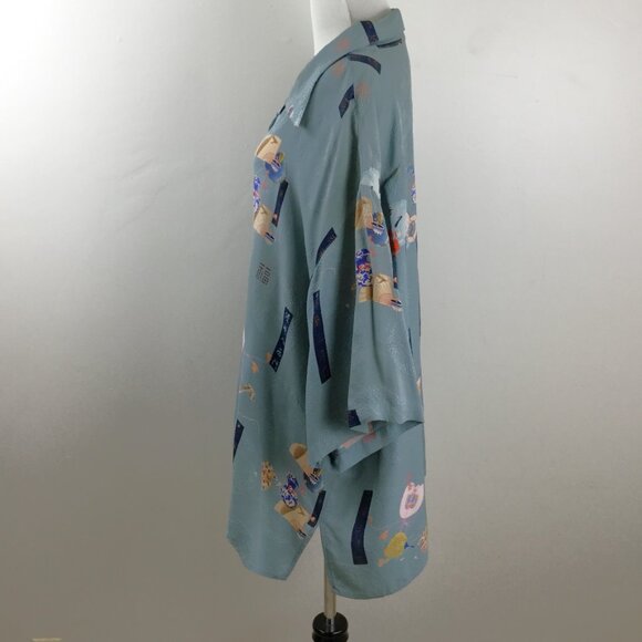 Citron Santa Monica Silk Sage Green Button Up Top 3x/xxxl - Picture 3 of 7